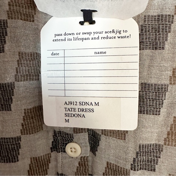 NWT Ace & Jig Tate Dress In Sedona Checkered Brown Reversible Pockets Sz M - Picture 4 of 10